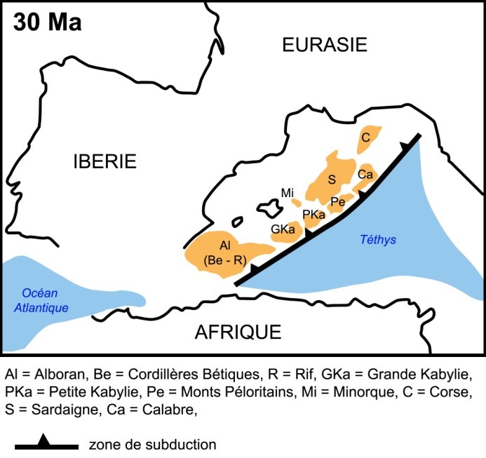 Reconstitution cinmatique du bassin Algro-Provenal et du bloc continental ALKAPECA entre 30 et 5 Ma, dans le contexte de l'volution de la Mditerrane occidentale